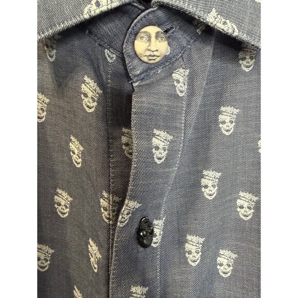 Robert Graham Skull & Crown Print Skull Buttons Limited Edition Shirt Men's 2XL - Picture 4 of 14